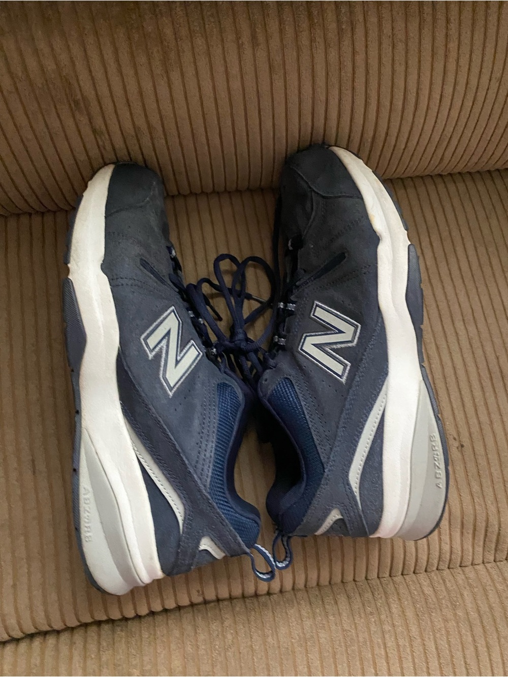 New Balance Men's Navy and White Running Sneakers